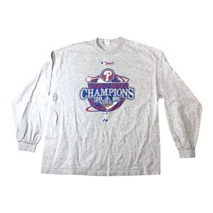 2008 Philadelphia Phillies World Series Champions Long Sleeve Shirt 2XL Gray XXL